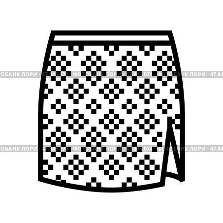 preppy sequin skirt stylish clothes line icon vector illustration. Стоковая иллюстрация, иллюстратор Vectorwin / Фотобанк Лори