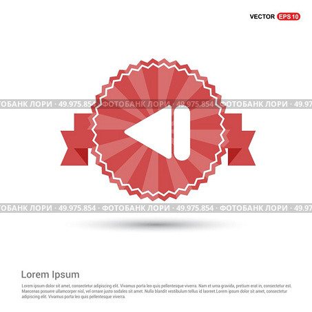 Previous, back icon - Red Ribbon banner. Стоковая иллюстрация, агентство Ingram Publishing / Фотобанк Лори
