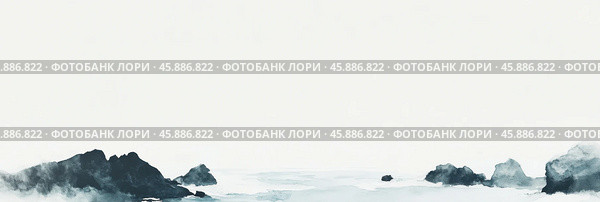 Причудливая сцена скалистого побережья, передающая спокойствие и необъятность. Стоковое AI-изображение, AI-художник ФотоИнтеллект / Фотобанк Лори