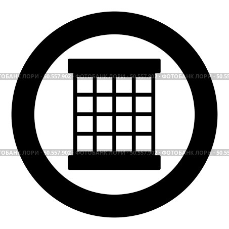 Prisoner window grid grate prison jail concept icon in circle round black color vector illustration image solid outline style simple. Prisoner window grid grate prison jail concept icon in circle round black color vector illustration image solid outline style. Стоковая иллюстрация, агентство Ingram Publishing / Фотобанк Лори
