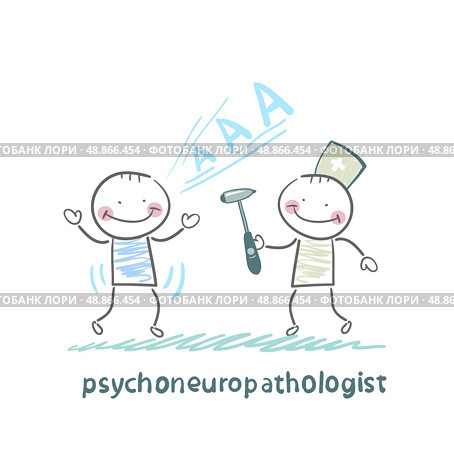 psychoneuropathologist  check the patient&#39;s nerves. Стоковая иллюстрация, агентство Ingram Publishing / Фотобанк Лори