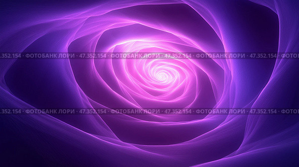 Purple calming spiral pattern creates a mesmerizing effect on a dark background. Фиолетовый успокаивающий спиральный узор создает завораживающий эффект на темном фоне. Стоковое AI-изображение, AI-художник Katsiaryna Repich / Фотобанк Лори