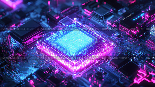 qubits dissolving quantum processor ai generated. Стоковое AI-изображение, AI-художник Vectorwin / Фотобанк Лори