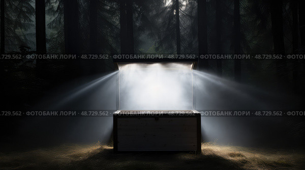 radiance open box with light ai generated. Стоковое AI-изображение, AI-художник Vectorwin / Фотобанк Лори