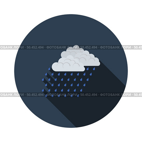 Rainfall Icon. Flat Circle Stencil Design With Long Shadow. Vector Illustration. Стоковая иллюстрация, агентство Ingram Publishing / Фотобанк Лори