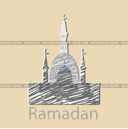 Ramadan celebration vintage engraved illustration. Стоковая иллюстрация, агентство Ingram Publishing / Фотобанк Лори
