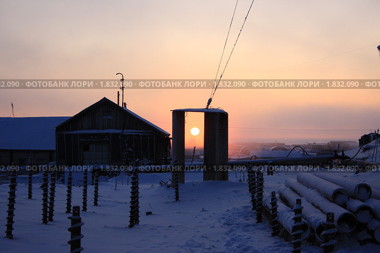 Рассвет на крайнем севере. Стоковое фото, фотограф Пьянков Александр / Фотобанк Лори