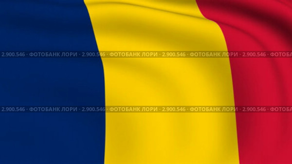 Развевающийся флаг Чада. Стоковая анимация, аниматор Станислав Парамонов / Фотобанк Лори