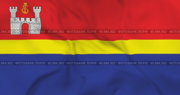 Развевающийся флаг Калининградской области, регион РФ. Бесшовная циклическая анимация в 4к. Стоковая анимация, аниматор Александр Кузнецов / Фотобанк Лори