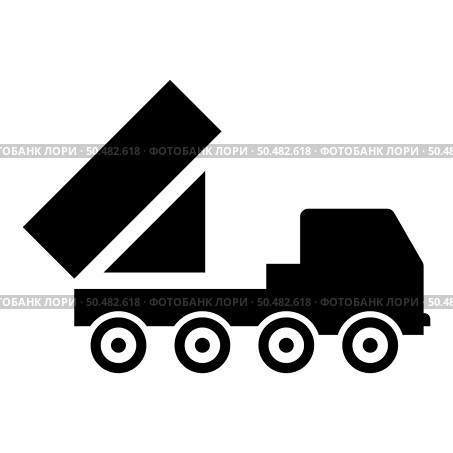 Reactive system volley fire salvo artillery American multiple launch on wheeled chassis high mobility army military truck icon black color vector illustration image flat style simple. Reactive system volley fire salvo artillery American multiple launch on wheeled chassis high mobility army military truck air defense anti aircraft icon black color vector illustration image flat style. Стоковая иллюстрация, агентство Ingram Publishing / Фотобанк Лори