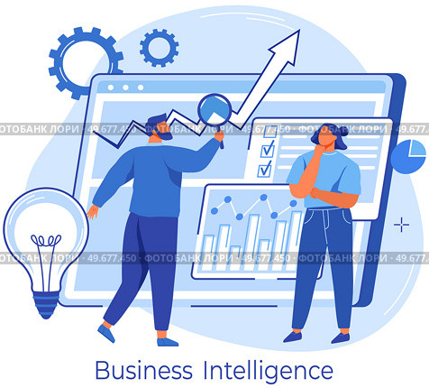 Reading report, survey concept. Man with magnifying glass looking for information in text document. Employee analyzes term of contract. Analysis data launch of new business project. Check startup data. Man with loupe looking for information in text document. Symbol of startup launch. Стоковая иллюстрация, агентство Ingram Publishing / Фотобанк Лори
