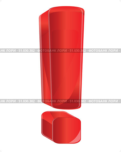 Red exclamation point. Стоковая иллюстрация, иллюстратор Шипицин Евгений Витальевич / Фотобанк Лори