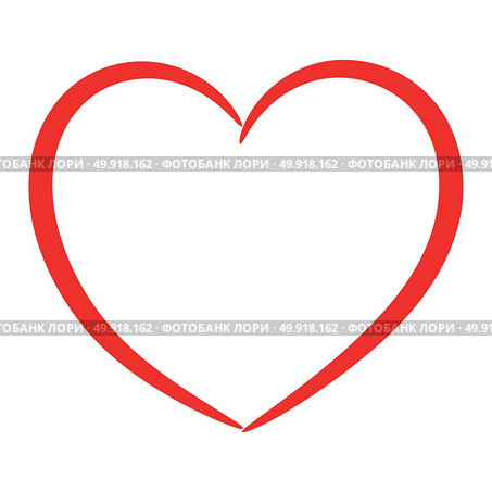 Red heart drawn with a brush.. The red heart drawn with a brush. Стоковая иллюстрация, агентство Ingram Publishing / Фотобанк Лори