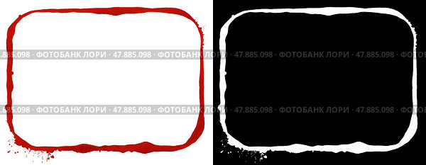 Red paint stroke frame. Стоковая иллюстрация, иллюстратор Роман Самохин / Фотобанк Лори