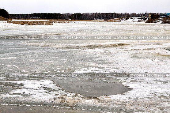 Река Юрга ранней весной. Село Юргинское. Тюменская область (2019 год). Стоковое фото, фотограф Александр Тараканов / Фотобанк Лори