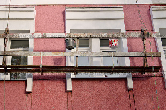 Ремонт фасада (2011 год). Редакционное фото, фотограф Илюхина Наталья / Фотобанк Лори
