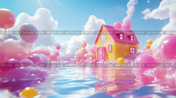 rental bouncing house ai generated. Стоковое AI-изображение, AI-художник Vectorwin / Фотобанк Лори