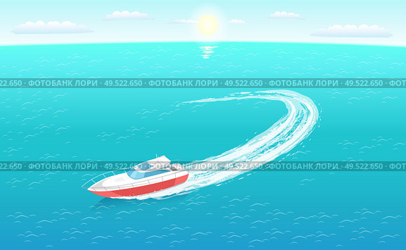 Rescue emergency sailboat, coast guard transportation vehicle sailing in blue water vector illustration isolated. Guarding transport boat in deep ocean,. Rescue Emergency Sailboat, Coast Guard Transport. Стоковая иллюстрация, агентство Ingram Publishing / Фотобанк Лори