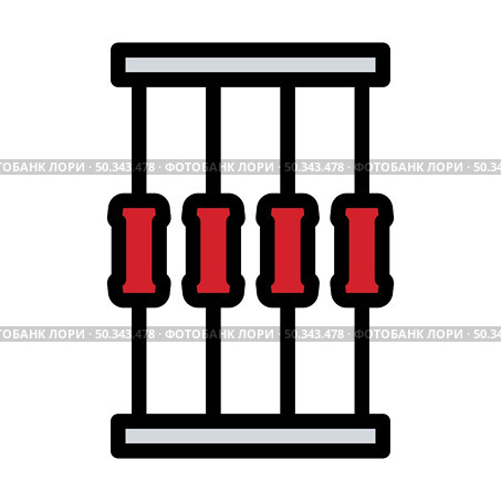 Resistor Tape Icon. Editable Bold Outline With Color Fill Design. Vector Illustration. Стоковая иллюстрация, агентство Ingram Publishing / Фотобанк Лори