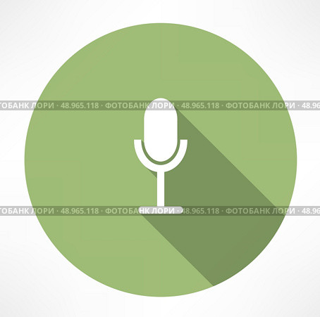 Retro microphone icon. Flat modern style vector illustration . Стоковая иллюстрация, агентство Ingram Publishing / Фотобанк Лори