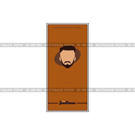 retro true gentleman hipster chivalry theme flyer poster vector art. retro true gentleman hipster chivalry theme flyer poster vector. Стоковая иллюстрация, агентство Ingram Publishing / Фотобанк Лори