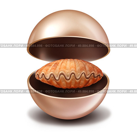 Reversal of fortune as an open rare pearl with a sea shell inside as a contrarian metaphor for economic or financial downturn or losing wealth or the an apraisal evaluation of real true value of investments after further examination. Стоковое фото, агентство Ingram Publishing / Фотобанк Лори