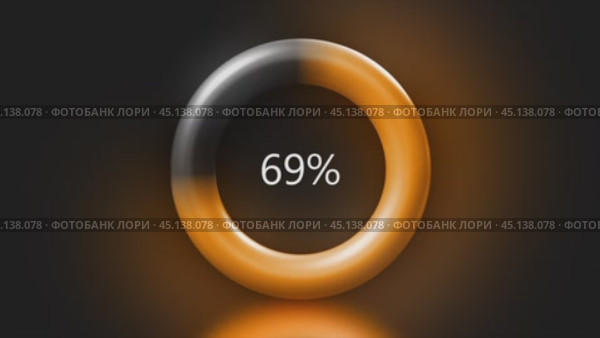Ring glowing and pulsating showing increasing percentages. Стоковое видео, видеограф Данил Руденко / Фотобанк Лори
