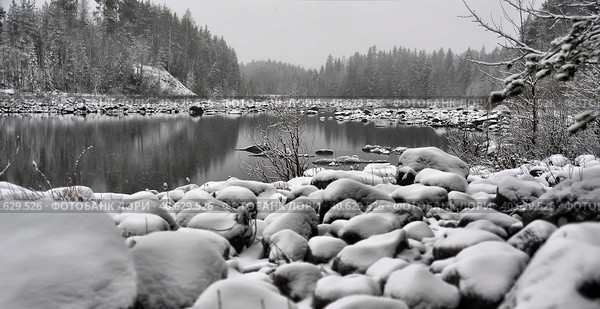 River Canyon and rocks in winter. Стоковое фото, фотограф Анна Кривицкая / Фотобанк Лори