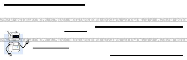 Robot pointing at lines with various lengths and positions. Ideal for note-taking, reminders, education, organization, presentations, technology, creative expression. Line metaphor. Robot Character Pointing at Blank Lines for Notes or Annotations. Стоковая иллюстрация, агентство Ingram Publishing / Фотобанк Лори