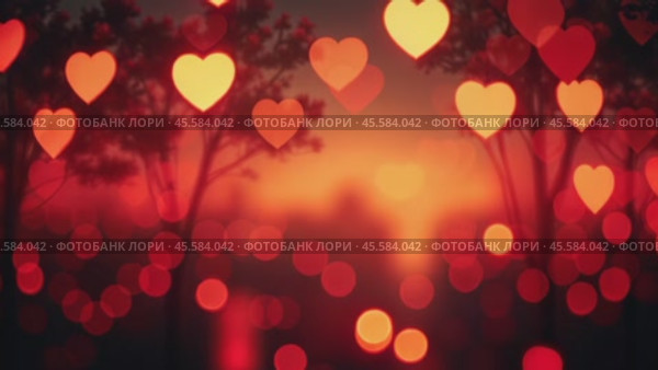 Романтичный фон с сердцами на день валентина. Стоковое AI-видео, аниматор Виктория Кольцова / Фотобанк Лори