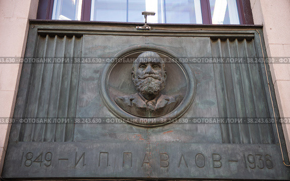 Российская государственная библиотека. Барельефы. И. П. Павлов. Москва. Россия (2022 год). Редакционное фото, фотограф E. O. / Фотобанк Лори