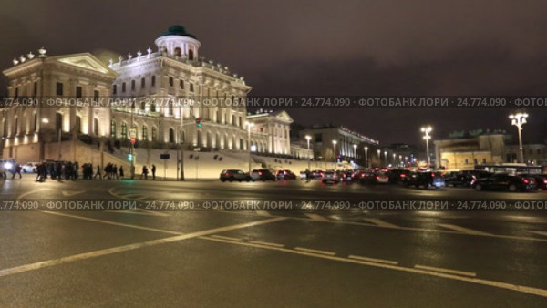 Российская государственная библиотека(РГБ), Дом Пашкова. Ночная Москва (2016 год). Редакционное видео, видеограф Яна Королёва / Фотобанк Лори