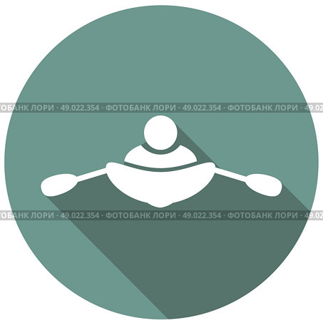 rowing icon on long shadow. Стоковая иллюстрация, агентство Ingram Publishing / Фотобанк Лори