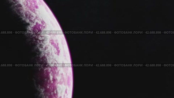 Розовая планета в космосе. Вселенная и планета. 3D-рендеринг. Анимация. Стоковая анимация, аниматор Vlad Aivazovsky / Фотобанк Лори
