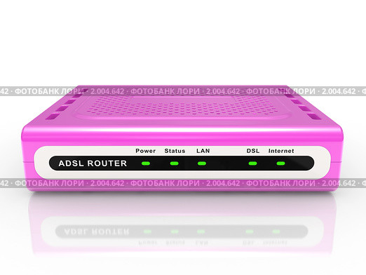 Розовый маршрутизатор ADSL. Стоковая иллюстрация, иллюстратор Маринченко Александр / Фотобанк Лори