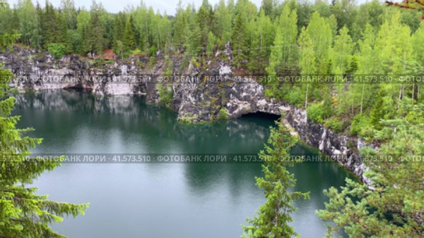Russia - 29/07/2023 Marble quarry at Ruskeala Mountain park near Sortavala. Republic of Karelia. Russia. Редакционное видео, видеограф Ирина Старикова / Фотобанк Лори