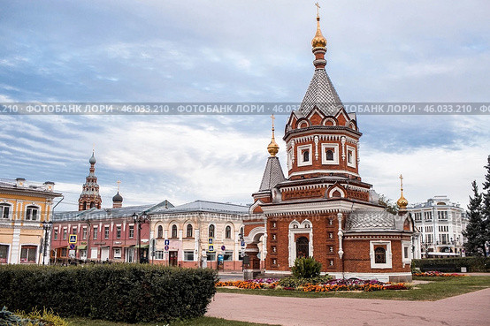 Russia, Yaroslavl city. Alexander Nevsky Chapel, Andropova Street, Golden Ring. Стоковое фото, фотограф Photojuli / Фотобанк Лори