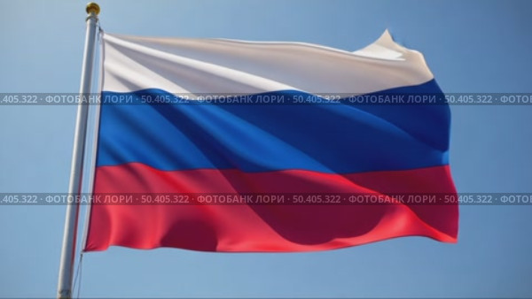 Russian flag. The flag is waving in the wind. close up. Стоковое AI-видео, аниматор Sergey Grishin / Фотобанк Лори