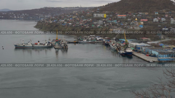 Рыболовные суда в морском порту Петропавловска-Камчатского (2018 год). Редакционное видео, видеограф А. А. Пирагис / Фотобанк Лори