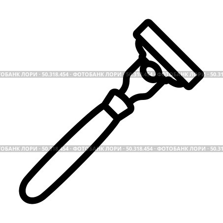 Safety Razor Icon. Editable Bold Outline Design. Vector Illustration. Стоковая иллюстрация, агентство Ingram Publishing / Фотобанк Лори
