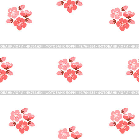 Sakura pattern vector illustration. The seamless sakura pattern concept celebrated intertwined nature physical and spiritual realms The decorative elements incorporated repetitive sakura motifs. Sakura pattern. The decorative elements incorporated repetitive sakura motifs, creating enchanting design. Стоковая иллюстрация, агентство Ingram Publishing / Фотобанк Лори
