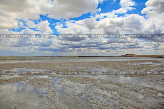 Salt lake Baskunchak, Astrakhan region. Wild nature of Russia.Panoramic view. Баскунчак. Стоковое фото, фотограф Oleg Borunov / Фотобанк Лори