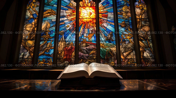salvation bible and sun ai generated. Стоковое AI-изображение, AI-художник Vectorwin / Фотобанк Лори