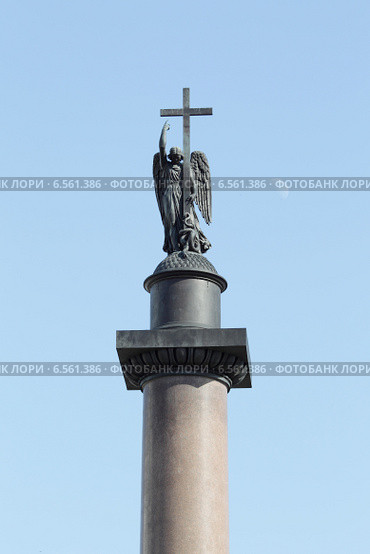 Санкт-Петербург Александрийский столп, ангел (2014 год). Стоковое фото, фотограф Дмитрий Неумоин / Фотобанк Лори