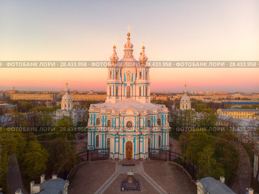 Санкт-Петербург. Смольный собор (2018 год). Стоковое фото, фотограф Литвяк Игорь / Фотобанк Лори