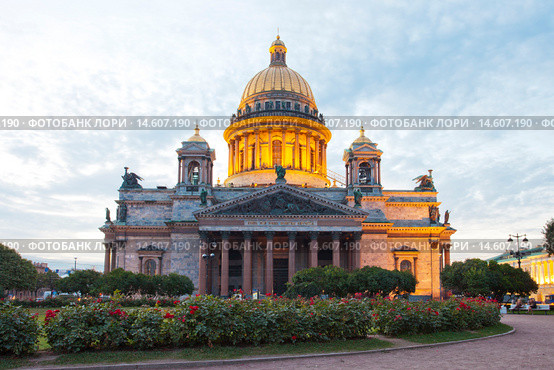 Санкт-Петербург. Вид на Исаакиевский собор (2015 год). Стоковое фото, фотограф Литвяк Игорь / Фотобанк Лори