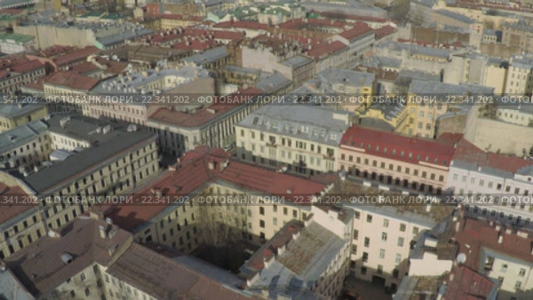 Санкт-Петербург. Вид с коптера на крыши. Стоковое видео, видеограф Евгений Ковалев / Фотобанк Лори