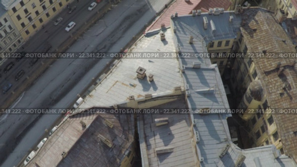 Санкт-Петербург. Вид с коптера на крыши и каналы. Go-pro. Стоковое видео, видеограф Евгений Ковалев / Фотобанк Лори
