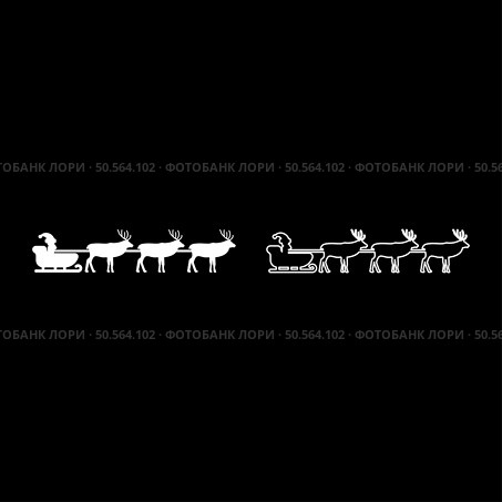 Santa Claus in a reindeer wagon chariot with sled set icon white color vector illustration image simple solid fill outline contour line thin flat style. Santa Claus in a reindeer wagon chariot with sled set icon white color vector illustration image solid fill outline contour line thin flat style. Стоковая иллюстрация, агентство Ingram Publishing / Фотобанк Лори