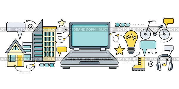 Satellite internet global network providers. Technology wireless, interconnection web, traffic online, connection and communication, wifi webpage, flow information, worldwide. Set of thin, lines icons. Стоковая иллюстрация, агентство Ingram Publishing / Фотобанк Лори